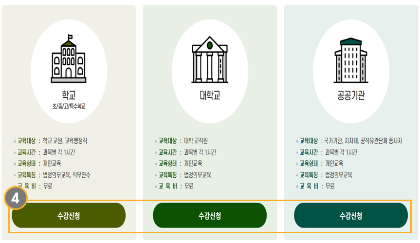 폭력예방 사이버교육 수강신청 방법(3)