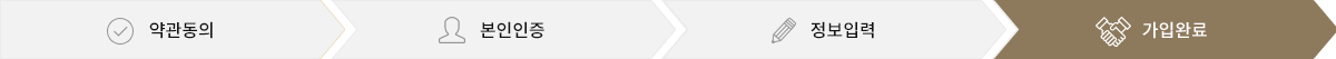 약관동의, 본인인증, 정보입력, 가입완료 단계 중 가입완료 />
        </div>

        <h3 class=